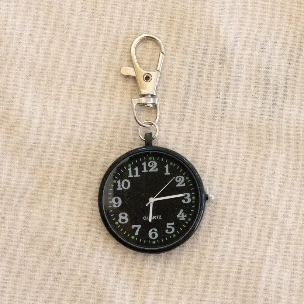 Y2K Black Digital Pocket Watch Keychain Unisex Modern Accessory New